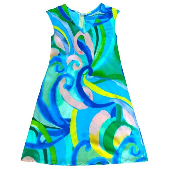 Jams World Dresses & Skirts - Jams World Velzly Land Abstract Print Shift Dress M Pullover V-Neck vacation